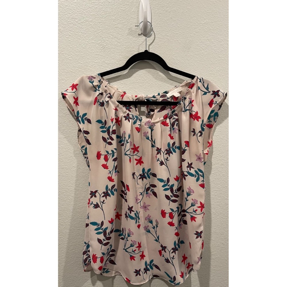 LC LAUREN CONRAD Multicolor Floral Tie Back Blouse